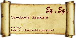 Szvoboda Szabina névjegykártya